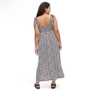 Women's Smocked Tie Strap Neutral Poppy Midi Dress - DVF for Target S